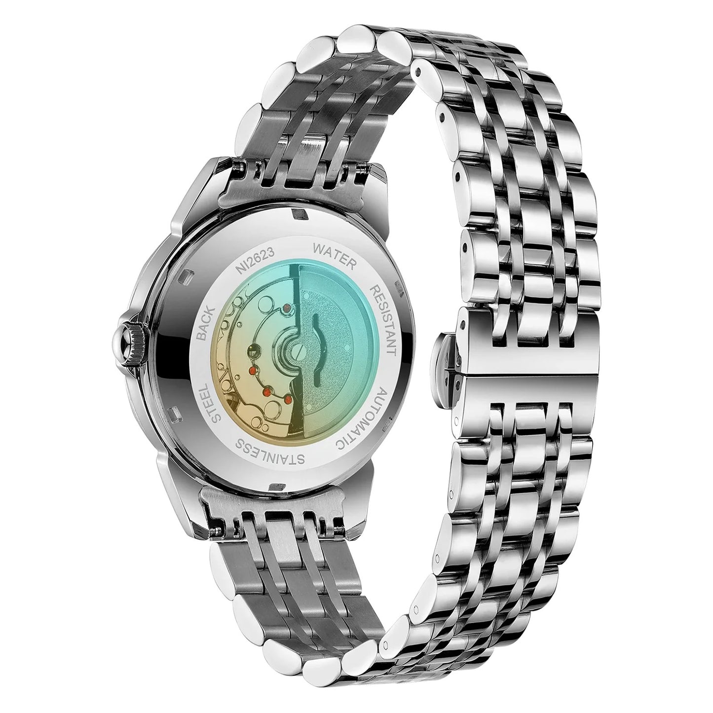NIBOSI Mens Watches Rhombus Mirror Watch for Man Automatic Date Week Waterproof Luminous Mechanical Wristwatch Relogio Masculino