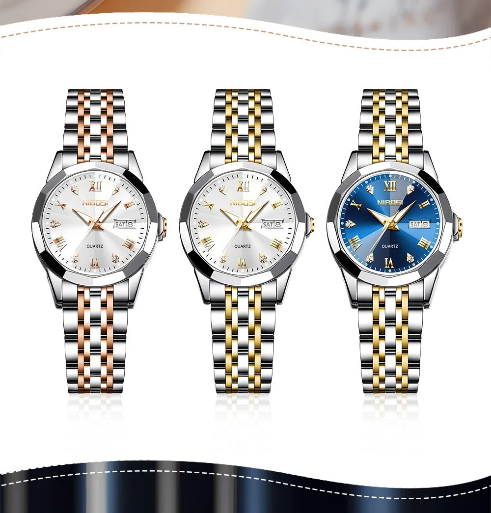NIBOSI Luxury Women Bracelet Quartz Watches For Women Magnetic Watch Ladies Sports Week Date Wristwtch Clock Relogio Feminino