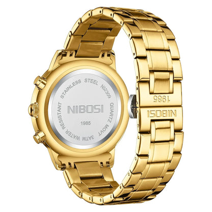 NIBOSI Top Brand Mens Watches Classic Roman Scale Dial Luxury Wrist Watch for Man Original Quartz Waterproof Luminous Male reloj