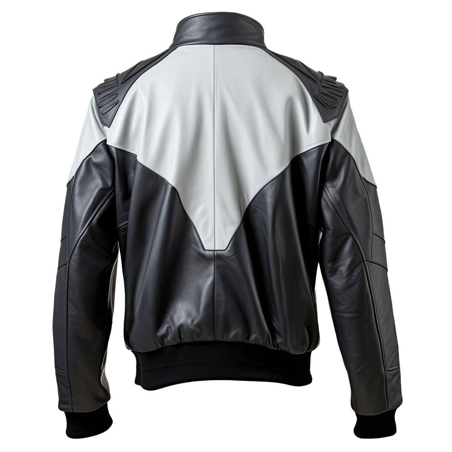 Men’s Black Grey Genuine Sheepskin Stand Collar Classy Casual Biker Outfit Motorcycle Rider Bomber Leather Jacket