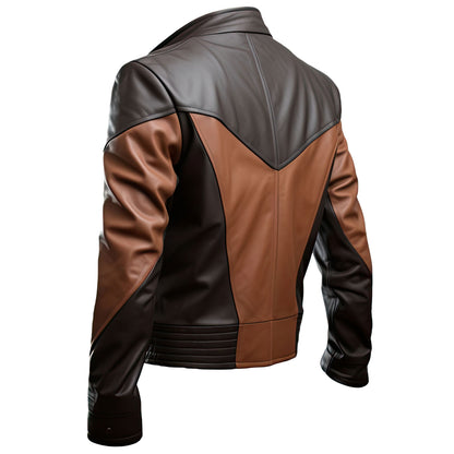 Men’s Brown Aqua Blue Genuine Sheepskin Stand Collar Moto Biker Slim Fit Outfit Motorcycle Racer Casual Lightweight Leather Jacket
