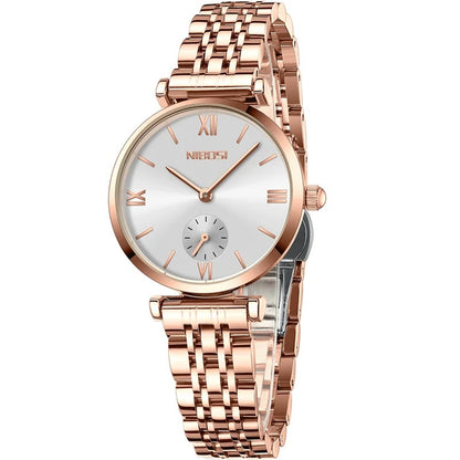 NIBOSI 2024 Rose Gold Wrist Watch Ladies Steel Women's Bracelet Watches Female Clock Women Watches Relogio Feminino Montre Femme